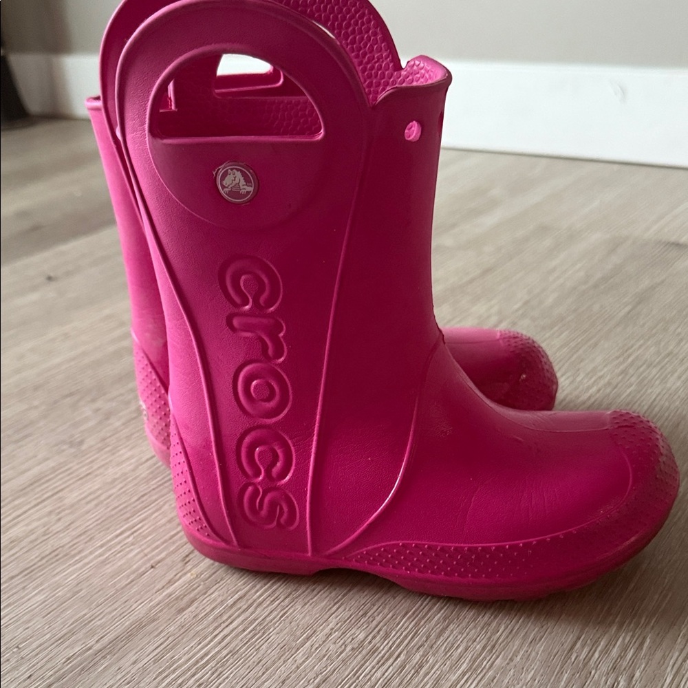 CROCS Kids Fuchsia Rain Boots